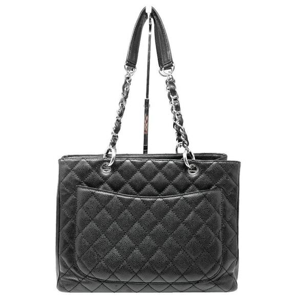 Chanel Grand Shopper Tote Black Caviar Leather GST CC Quilted Tote - Picture 9 of 13